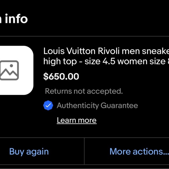 Louis Vuitton Rivoli high top sneakers 4.5=8 in womens - Picture 13 of 13